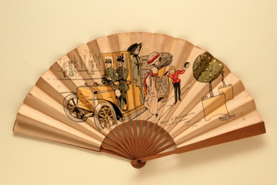 Folding fan advertising Hotel St Petersbourg, Paris; Bloch, Marcel; c. 1910; LDFAN2010.134