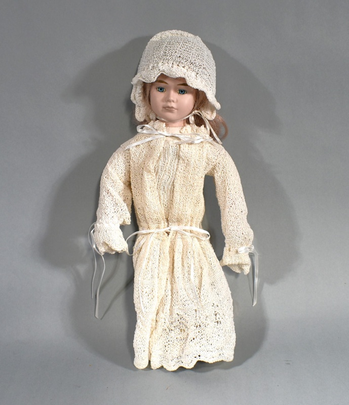 Blue Eyed Bisque Porcelain Doll