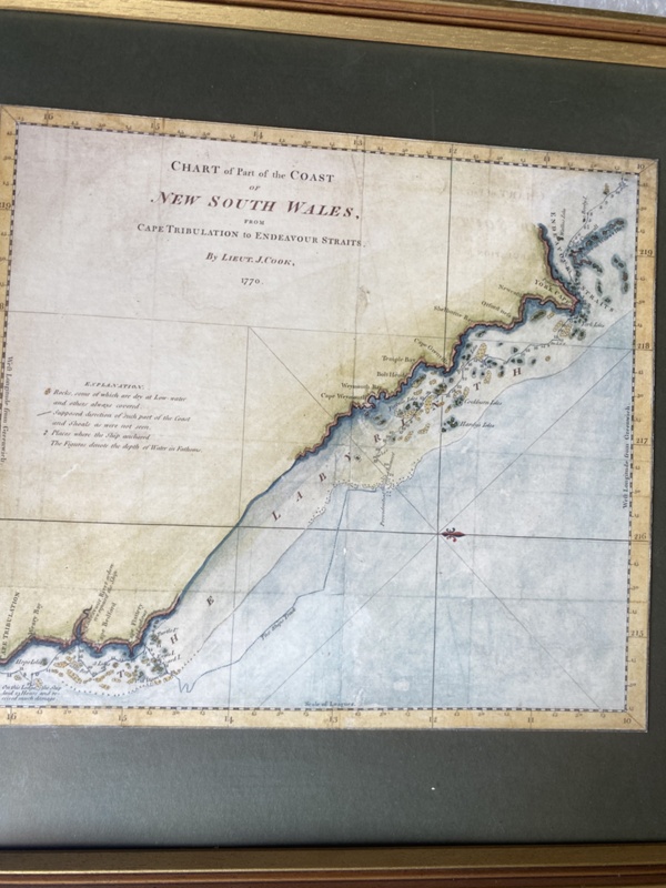 Coastline Of NSW - Coloured Print - Early Hand Drawn Map; NID-50764 | eHive