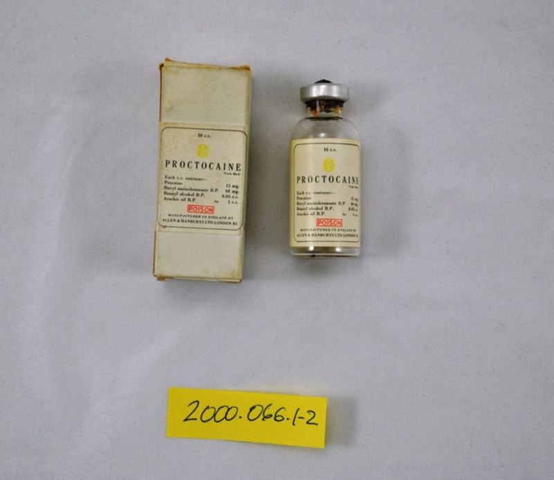Proctocaine (EMPTY); Allen  Hanburys Ltd.; 2000.066 | eHive