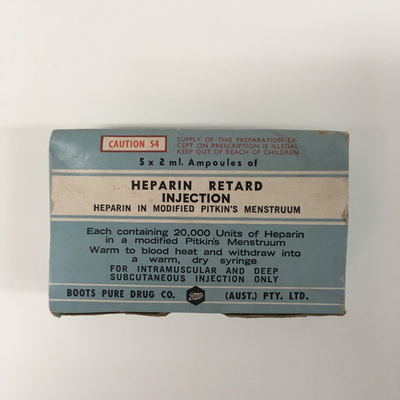 Heparin Retard Injection Box and Ampoules; Boots Pure Drug Co. Ltd