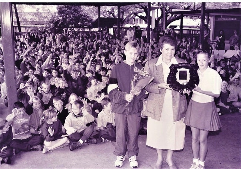Photograph Of Gladys Johnson At Victoria Point State School Retiring 