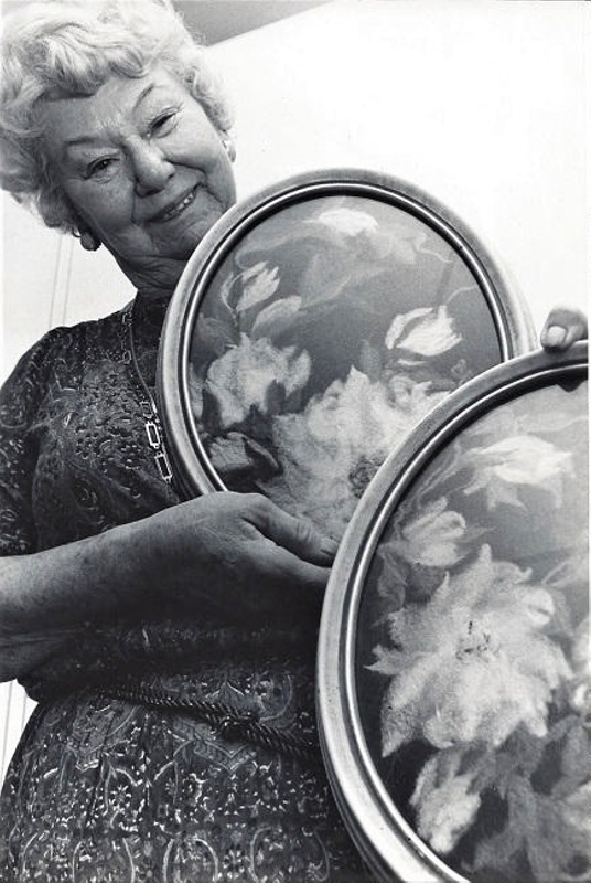 Photograph Of Joyce McConnel Displaying Her Art Redland Times 01 08 