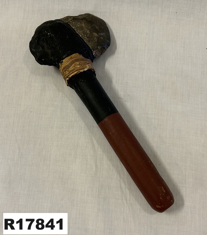 Hafted stone axe with wooden handle.; unknown; Unknown; R17841 | eHive