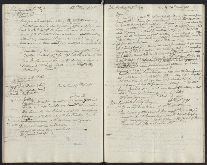 Letter Book - Ninian Home to John Hankey 26 November 1790 A letter from ...