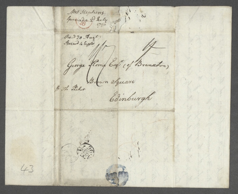 Sarah Stephens to George Home of Branxton (Brown Square, Edinburgh) 2 ...