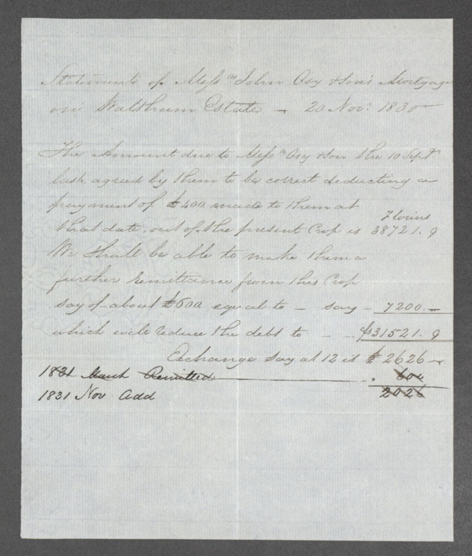 Accounts Waltham Estate June 1808April 1829; 1820s; GD267/5/3/2 eHive