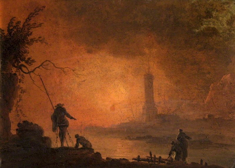 A Lighthouse With Fishermen In The Foreground Francesco Fidanza 49P 