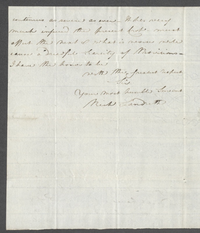 Richard Landreth to Home 8 April 1800 Has no doubt that Mr