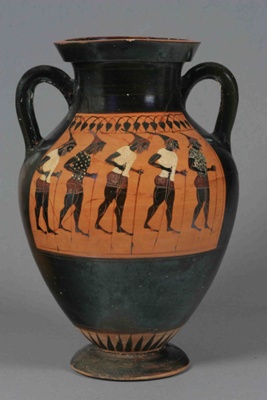 Amphora; Attributed to the Swing Painter; ca. 540-530 BC; 41.57
