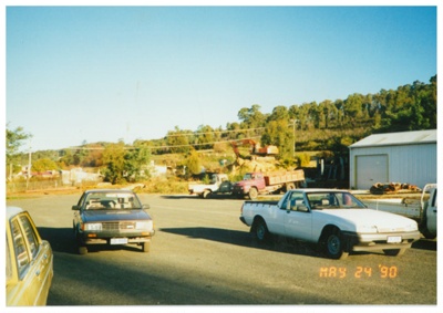 Car park and core shed, Beaconsfield Gold Mine; unknown; 1990; BMHC ...