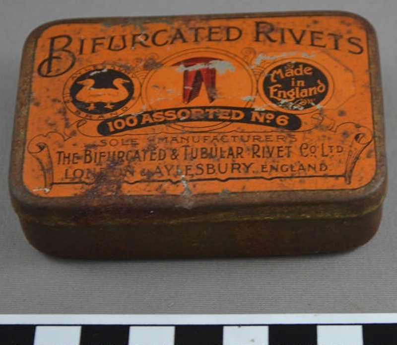 Tin; Bifurcated and Tubular Rivet Co. Ltd, The; 1910 c.1939; BMHC