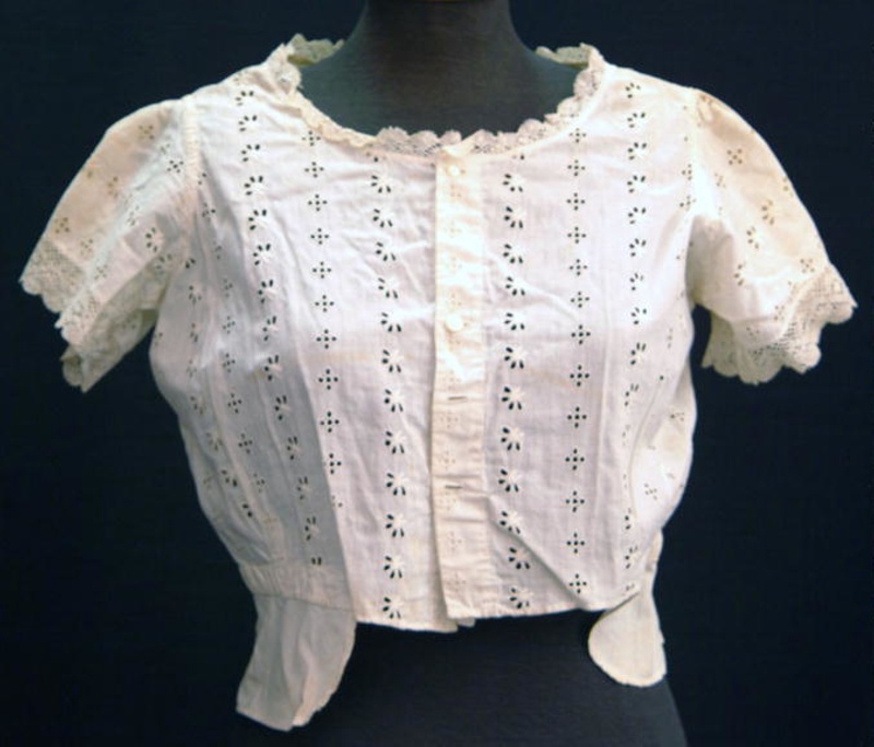 Camisole, white cotton/broderie anglaise/lace; [1900-1920]; 97.210 | eHive