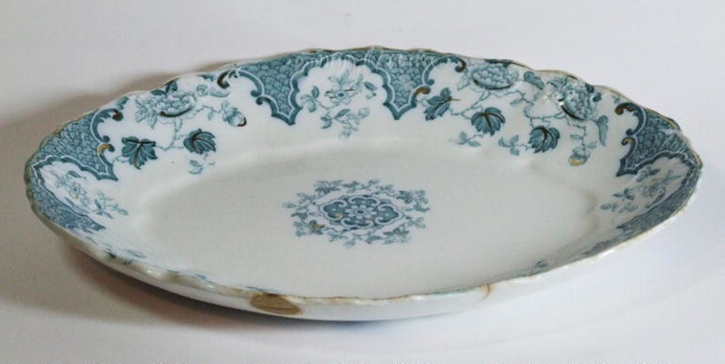 Dish blue transferware white china J G Meakin 981.38.2 eHive