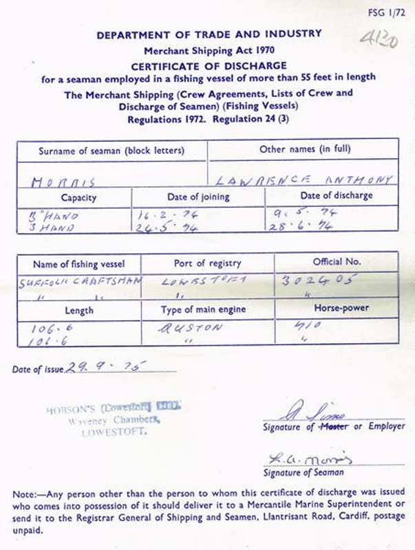 Discharge Certificate; LOWMS:2017.086K | eHive