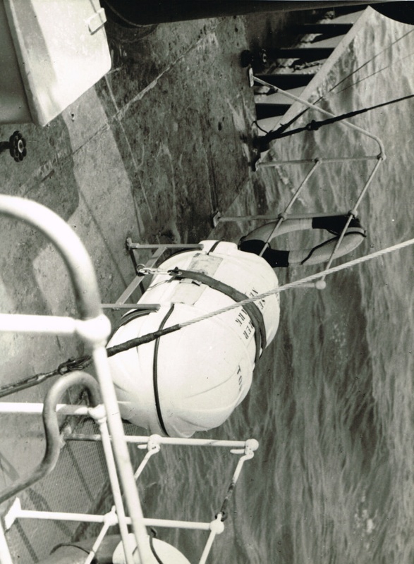 Life Raft Museum Photograph 'Liferaft in container on deck'; LOWMS:1999.793 | eHive