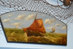 Oil painting - Sailing fishing boat at sea in rough weather; LOWMS:2024.100