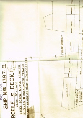 Plan - Trawler 'Mustique'; Cochrane & Sons Record Dept.; 30.12.1953; LOWMS:2020.256