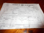 Certificate  of  Register  Umberleigh  ( ex  Granton Merlin ); custom & excise; 1960; LOWMS.2025.107