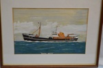 painting of motor trawler "Boston Beaver" (LT 157) at sea; LOWMS:2023.156