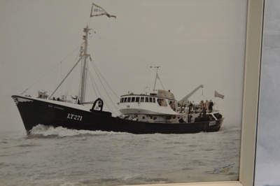 photograph of motor trawler "Roy Stevens" (LT 271) at sea on trials; LOWSMS:2023.150