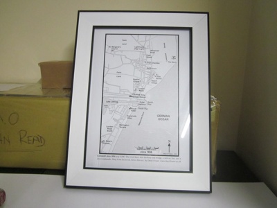 Framed  Maps  of  Lowestoft  1826,1856,1906, 1956; LOWMS.2025.080 A-D