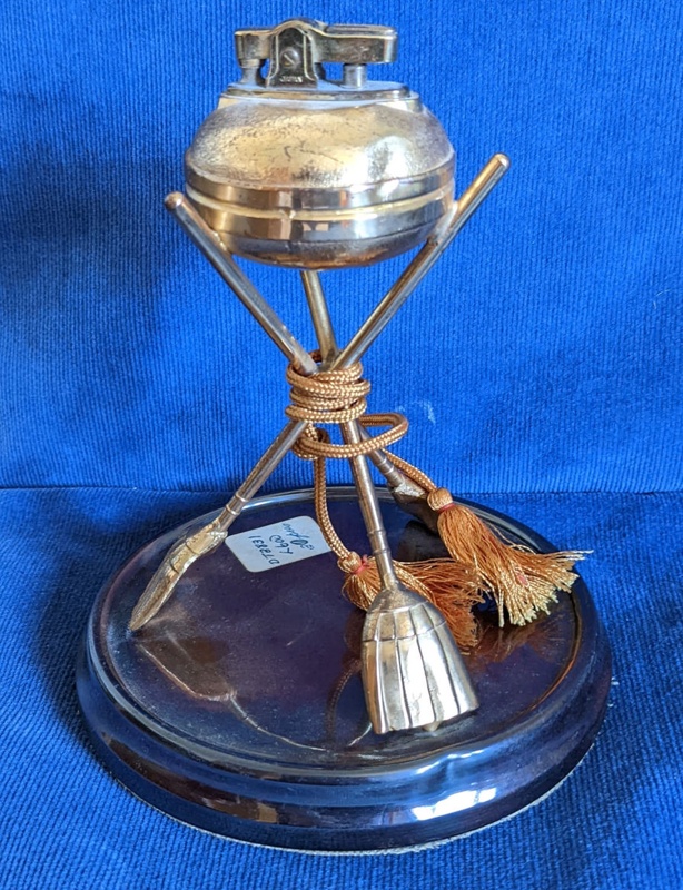 Small Curling Stone Lighter On Crossed Brooms; PZ483 eHive