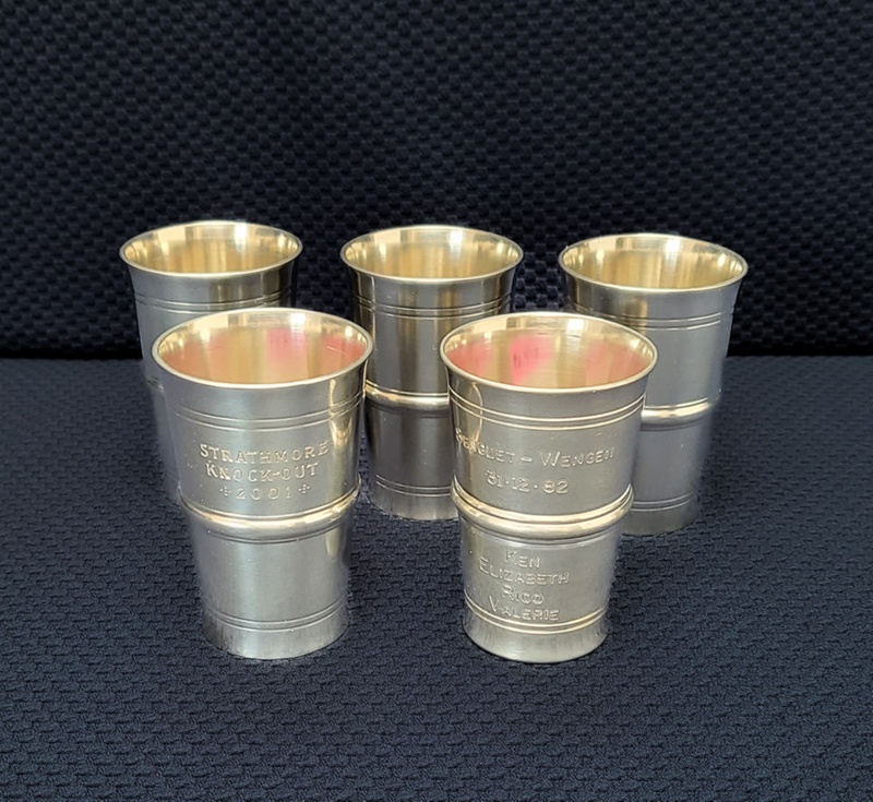 Set of 4 Pewter Drinks Cups; PZ579 eHive