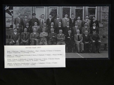 North Sydney Technical High School. Staff 1957. B&W photograph with ...