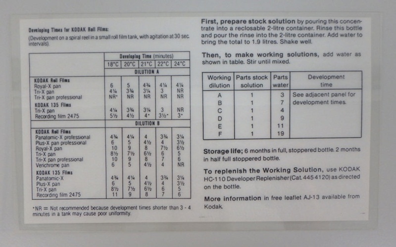 Equipment Film and Chemical Processing Charts; Ca 1970s; AR12468 eHive