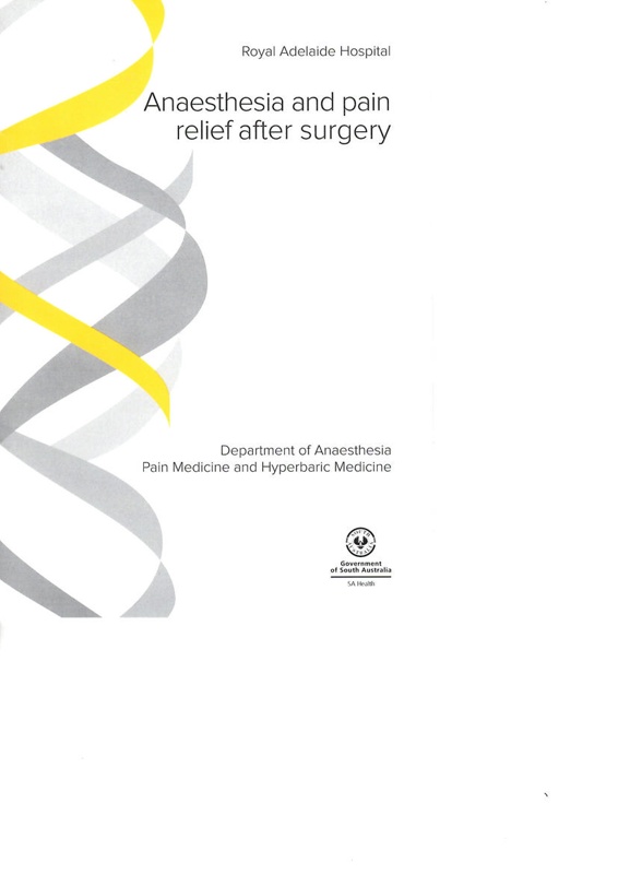 Brochure Anaesthesia and Pain Relief After Surgery; 2012; AR3149 eHive