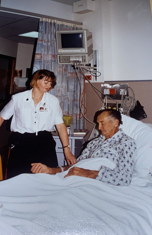 Patients: Nurse Checking Up On Patient In Bed; ca 1970s - 1980s ?; AR ...