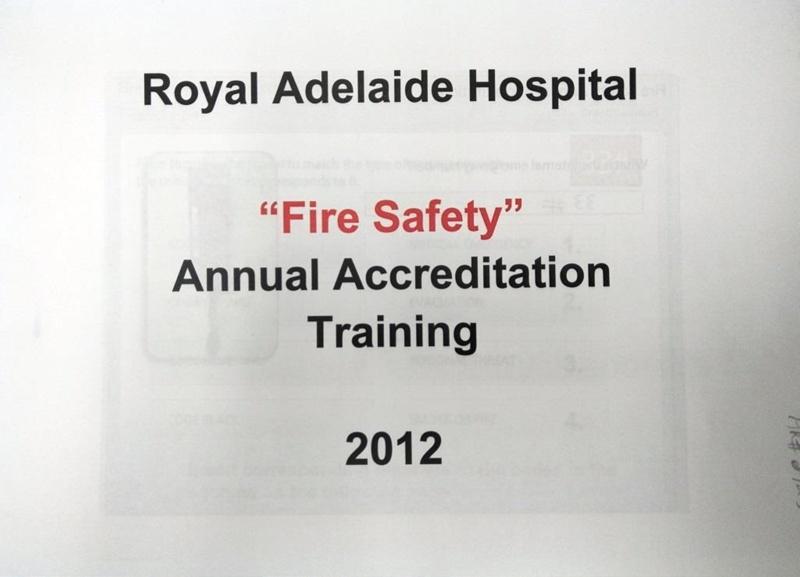Booklet Royal Adelaide Hospital Fire Safety; 2012; AR3923 eHive