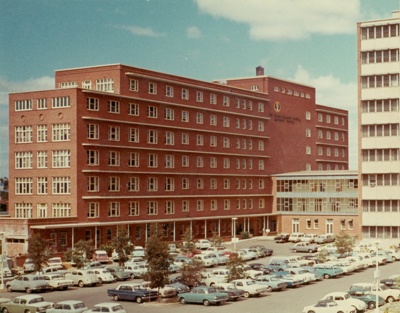 Exterior: The Queen Elizabeth Hospital Maternity and Main block; Ca ...