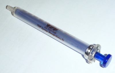 Instrument: Blue Glass Syringe; Ca 1965; AR#713