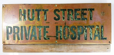 Plaque: Hutt St Private Hospital; Ca 1900; AR#473