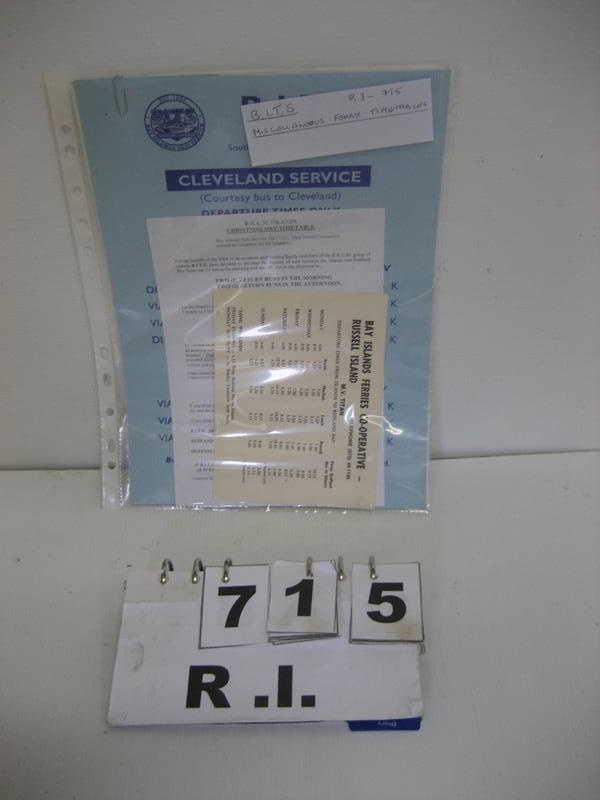 Example Ferry Timetables Miscellaneous Ferry timetables; 715.1 | eHive