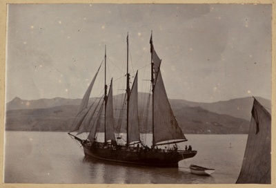 The 'Privateer' in Lyttelton Harbour, 14 January to 5 February 1905. image item