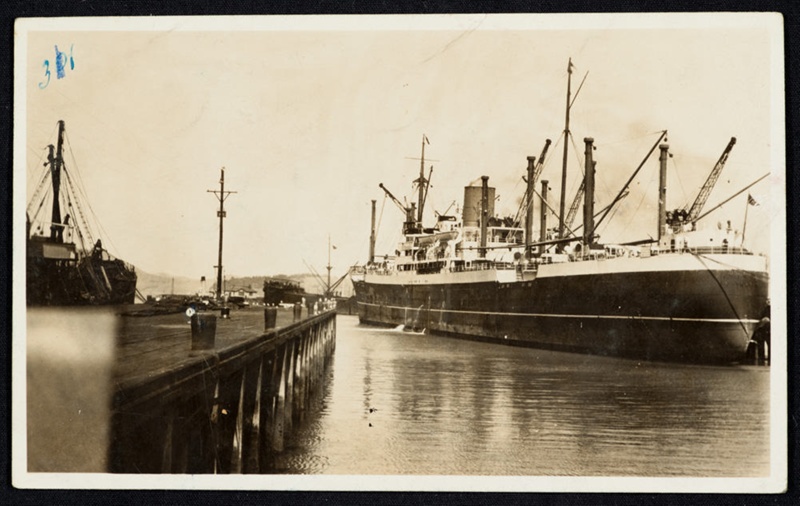 The New Zealand Shipping Company 'Ruahine' in Lyttelton Port.; Unknown ...