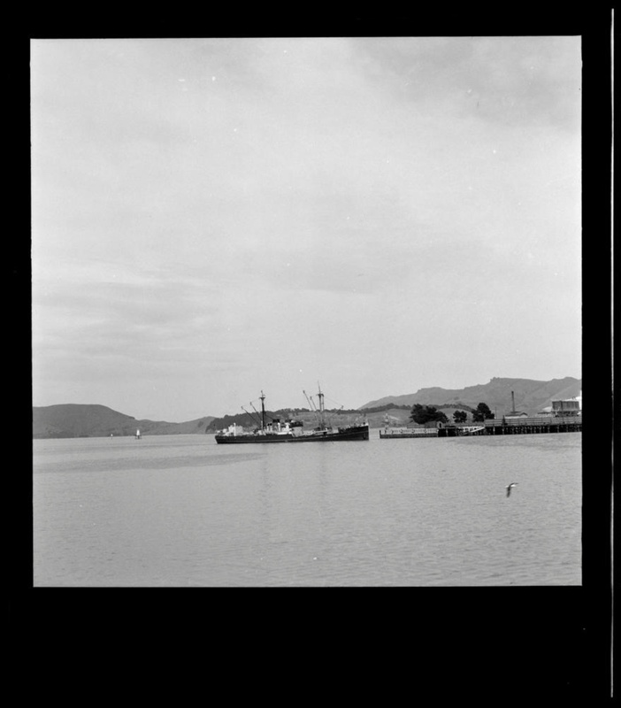 An unidentified ship in Lyttelton Harbour.; Unknown; 1950-2000; 12620.1 ...