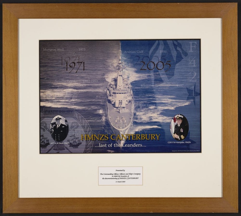 The 'HMNZS Canterbury' and portraits of Captain K. M. Saul, RNZN and ...