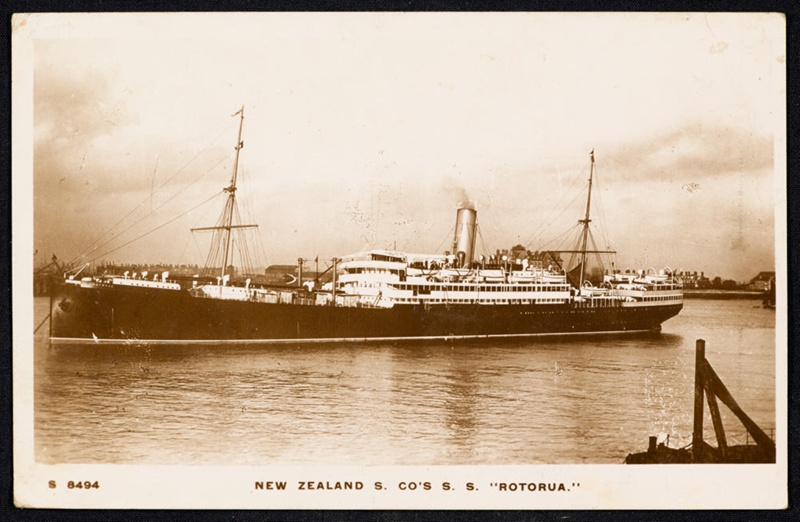 The S.S. 'Rotorua', the New Zealand Shipping Company.; Unknown; 19101917; 10346... eHive