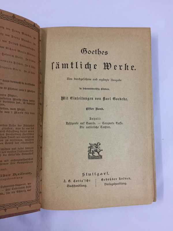 Goethe's Werke 4巻 Goethes Werke (4 Volumes) by Goethe, Johann Wolfgang Von