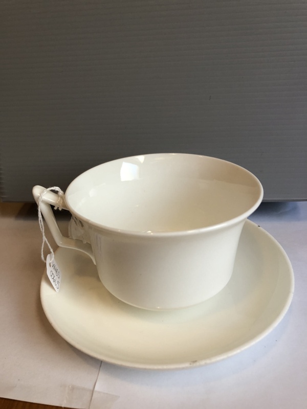 White tea cup and saucer pair; Wedgwood; c. 19001940; KMBS 0061.5 eHive