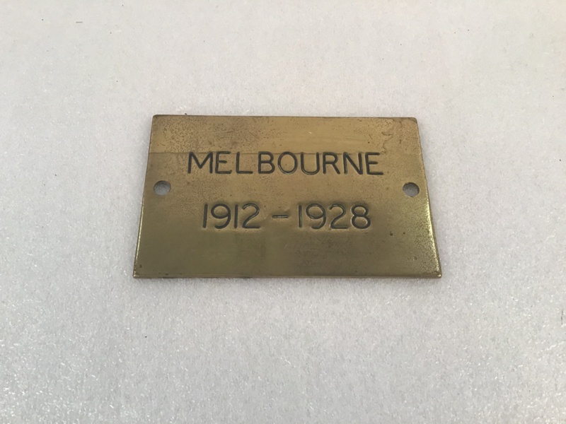 Name Plate; HMAS Melbourne I; 19121928; NAVY258600 eHive