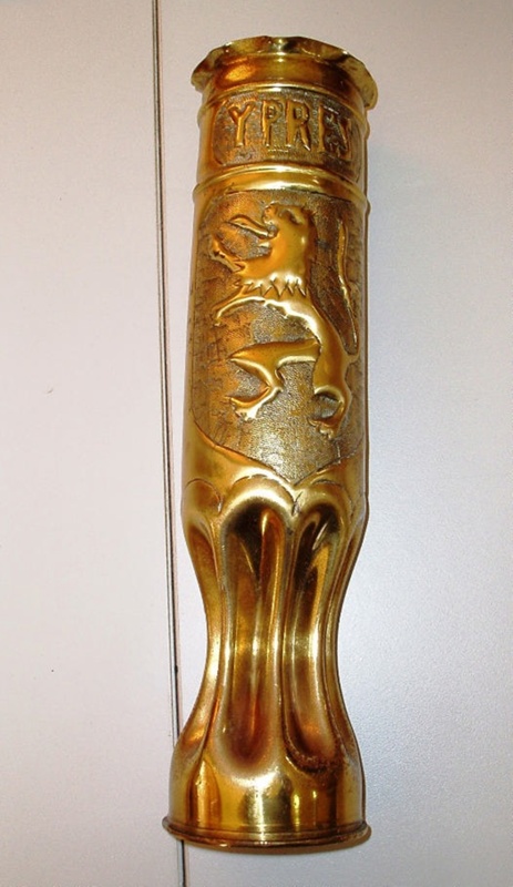 Sold at Auction: WWI French 75mm Trench Art brass shell cases