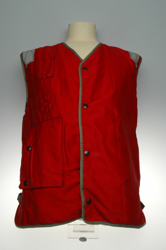Life Preserver, Vest type, Mark I, Red; Eastern Canvas Products Inc
