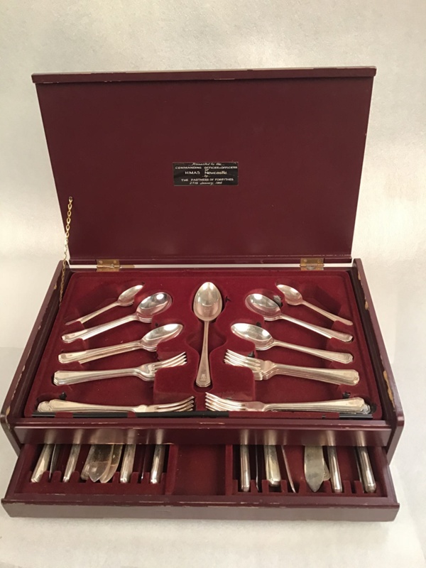 Presentation; Boxed Cutlery Sets; HMAS Newcastle; 1995; NAVY309400