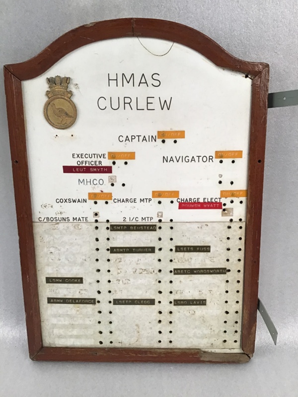 Leave Board; HMAS Curlew; NAVY1512600 eHive