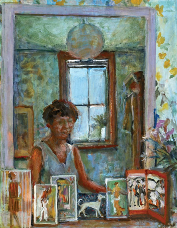 Self portrait with postcards I; Margaret Olley | eHive
